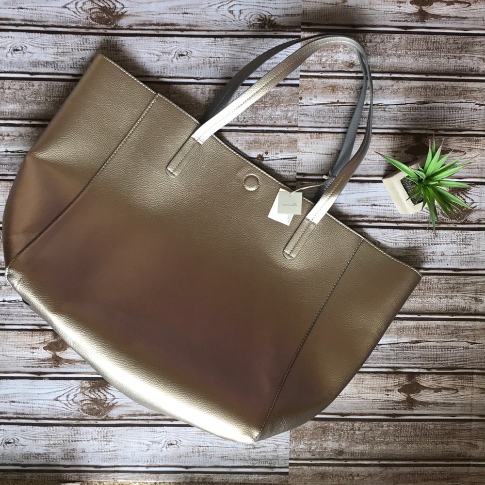 Reversible Tote Handbag - A New day gray gunmetal